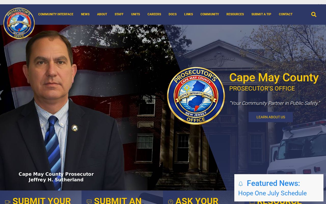 Cape May County criminal records and Prosecutor's Office