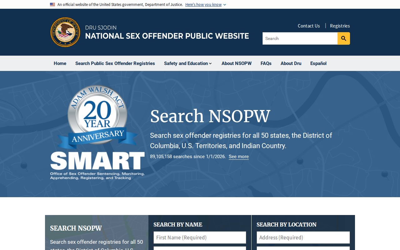 Cape May County sex offender search through NSOPW